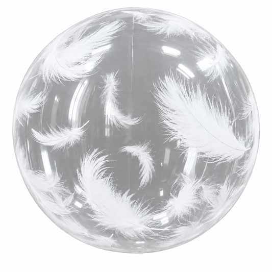 16" Clear Bobo Feather - White
