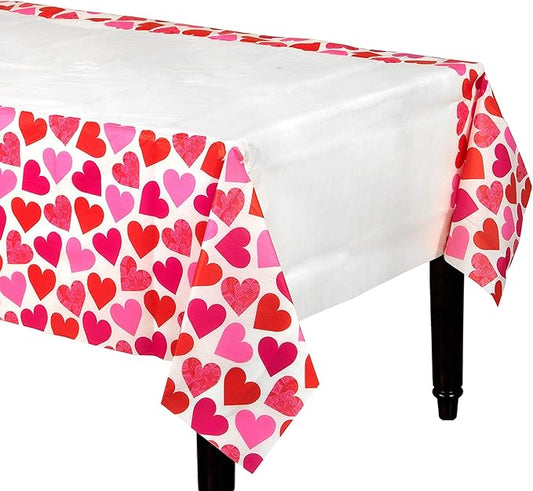 102" Table Cover - Vibrant Hearts - Amscan