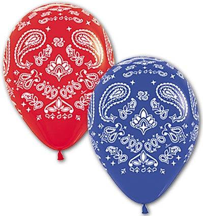 11' Bandana Assorted Red & Royal Blue (50ct) - Sempertex