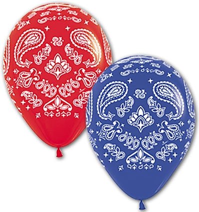 11' Bandana Assorted Red & Royal Blue (50ct) - Sempertex