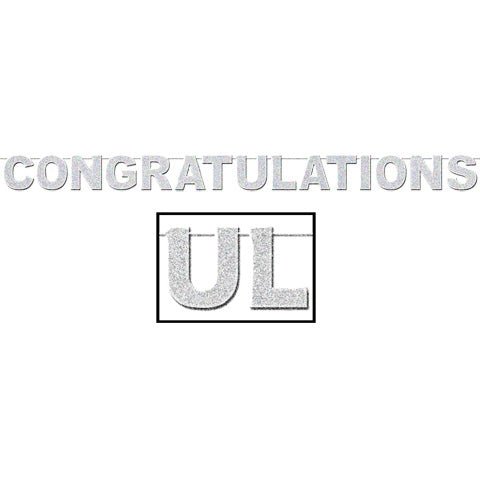 11' Banner - Glittered Congratulations