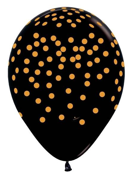 11" Black with Gold Confetti (50ct) - Sempertex