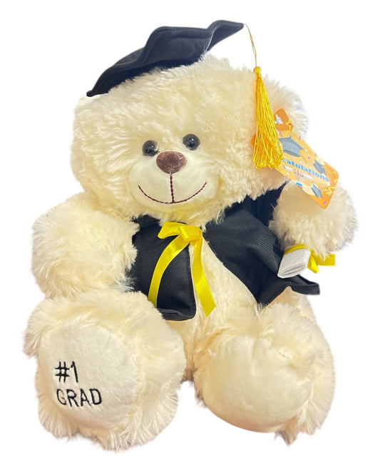 11" Congrats Grad! Teddy Bear with Black Cap 1ct
