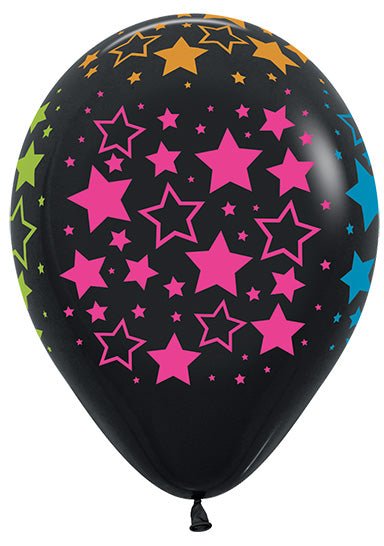 11" Neon Bold Star on Deluxe Black (50ct) - Sempertex