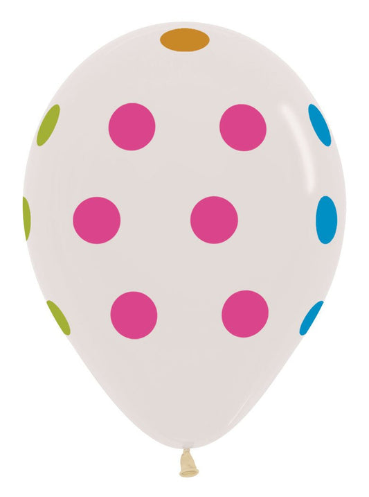 11" Neon Polka Dots on Crystal Clear - Sempertex