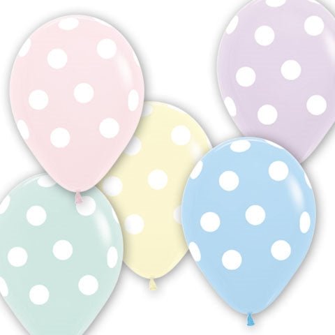 11" Pastel Matte Polka Dot Assorted (50ct) - Sempertex