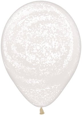 11” White/Clear Graffiti Frosty (50ct) - Sempertex