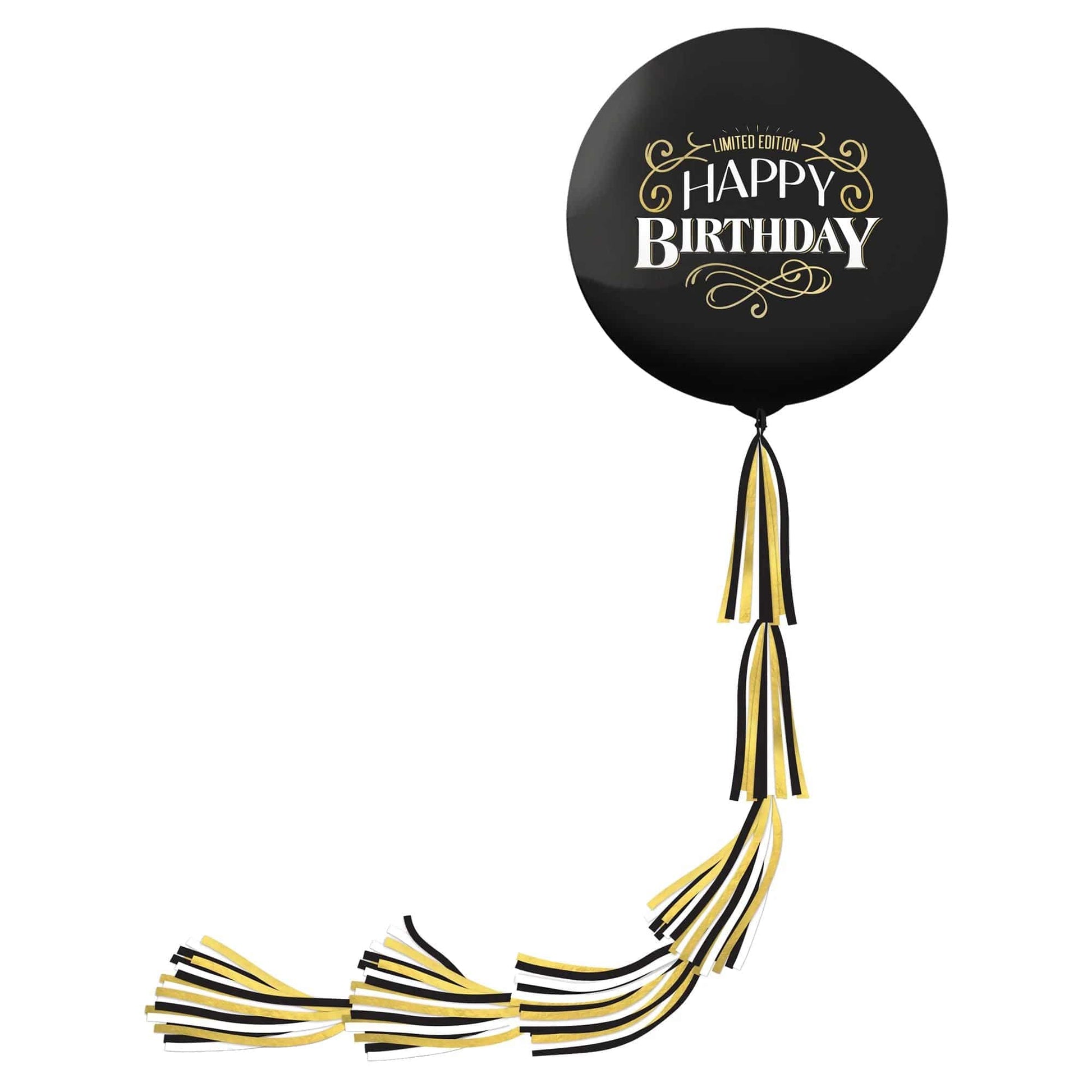 24" Happy Birthday Black latex balloon (1ct) - Amscan