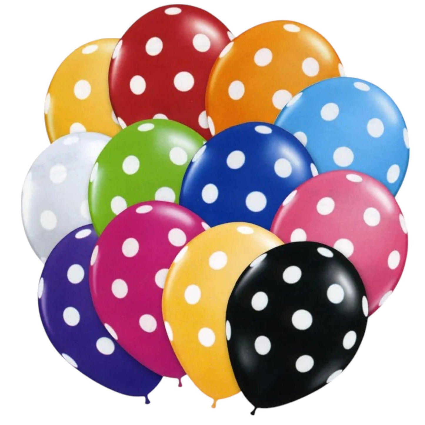12" Polka Dots (72ct) - Premium Party Distribution