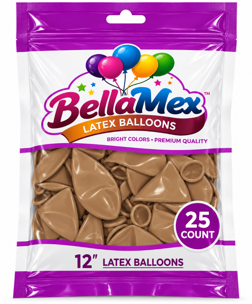 12" Latte Brown Latex (25ct) - BellaMex