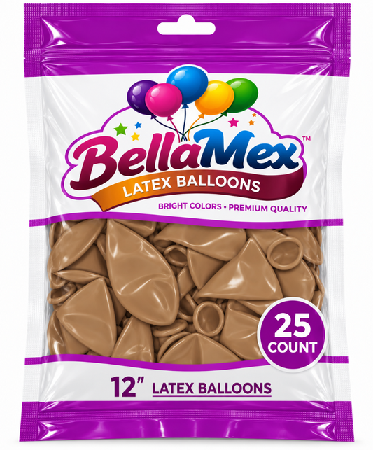 12" Latte Brown Latex (25ct) - BellaMex