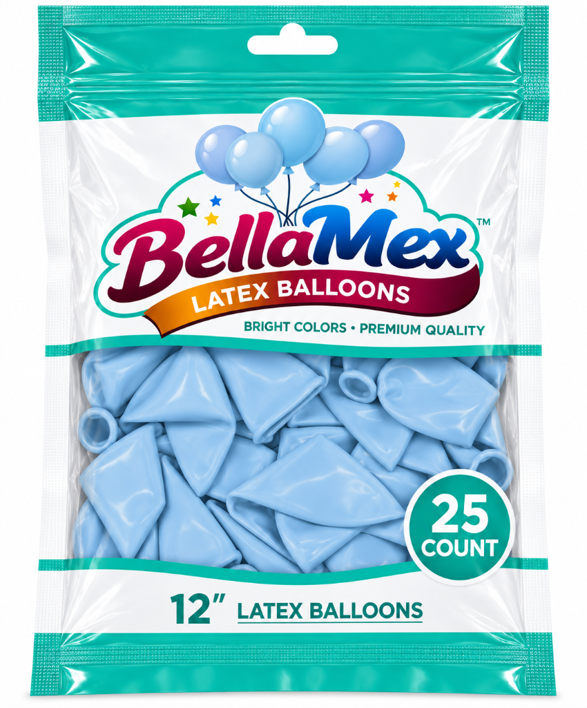 12" Pastel Blue Latex (25ct) - BellaMex
