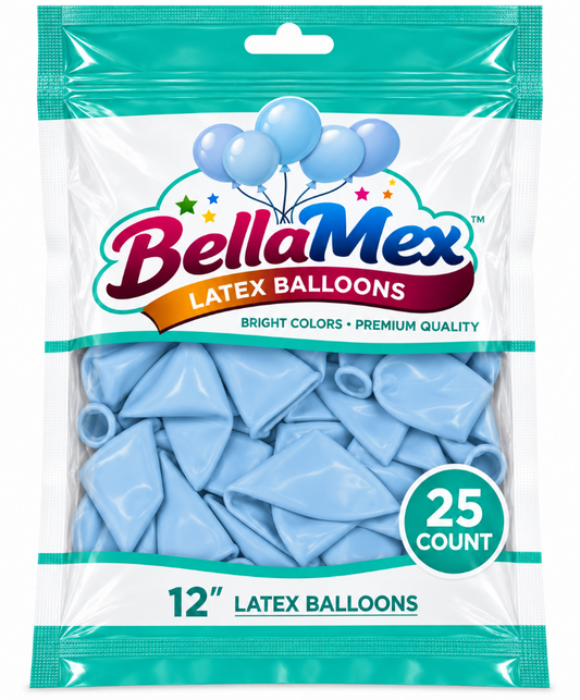 12" Pastel Blue Latex (25ct) - BellaMex