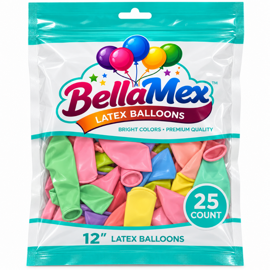12" Pastel Assorted Latex (25ct) - BellaMex