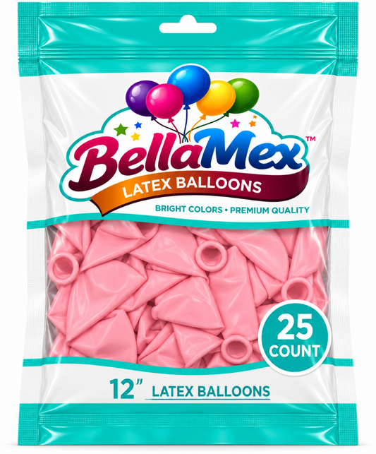 12" Pastel Pink Latex (25ct) - BellaMex