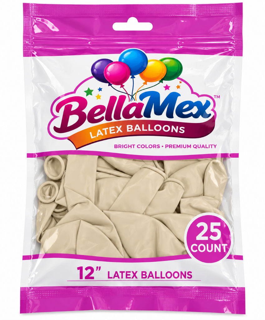 12" Sand White Latex (25ct) - BellaMex