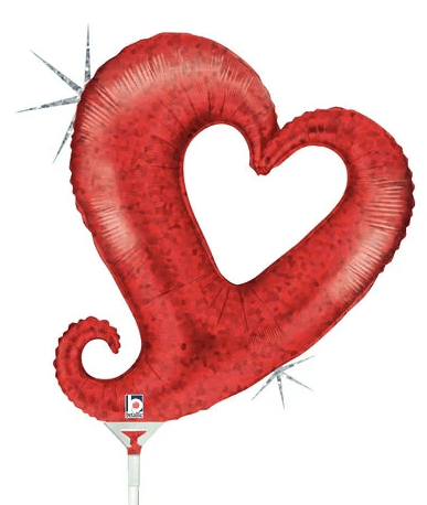 14" Chain of Hearts - Holographic Red (10ct) - Betallic