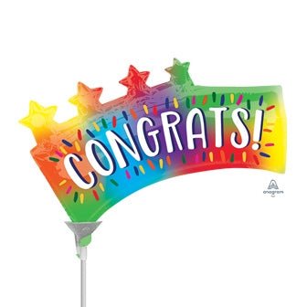 14" CONGRATS Star - Pack of 10 - Banner Mini Shape - Air Fill & Heat Seal