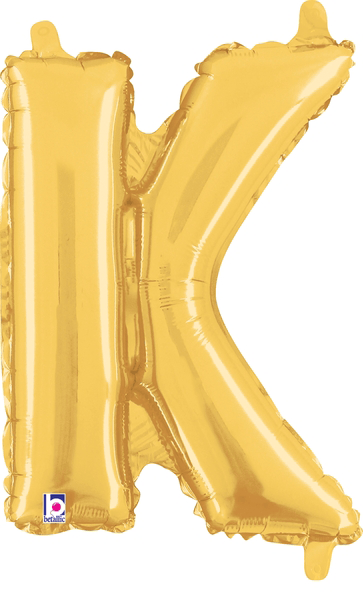 14" Megaloon Jr. Letter K - Gold (5ct)