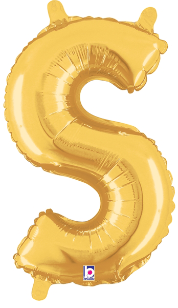 14" Megaloon Jr. Letter S - Gold (5ct)