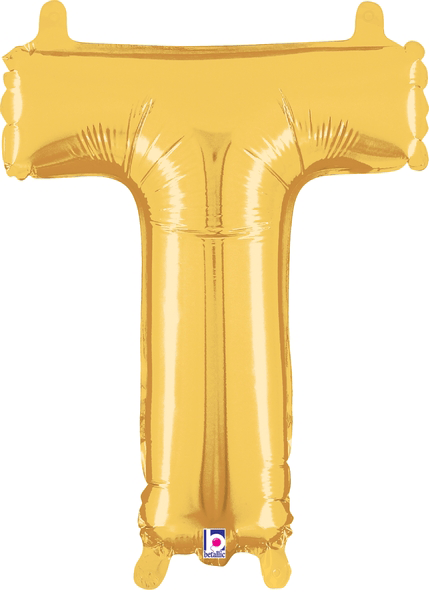 14" Megaloon Jr. Letter T - Gold (5ct)