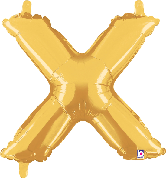 14" Megaloon Jr. Letter X - Gold (5ct)
