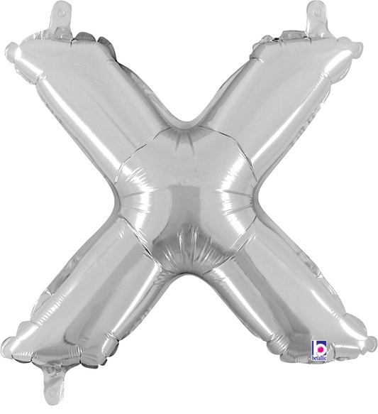 14" Megaloon Jr. Letter X - Silver (5ct)