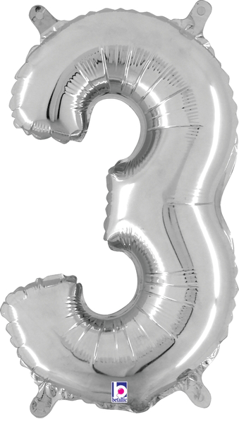14" Megaloon Jr. Number 3 - Silver (5ct)