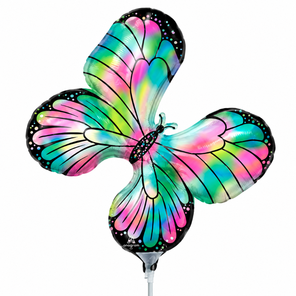 14" Iridescent Teal Pink Butterfly - Anagram