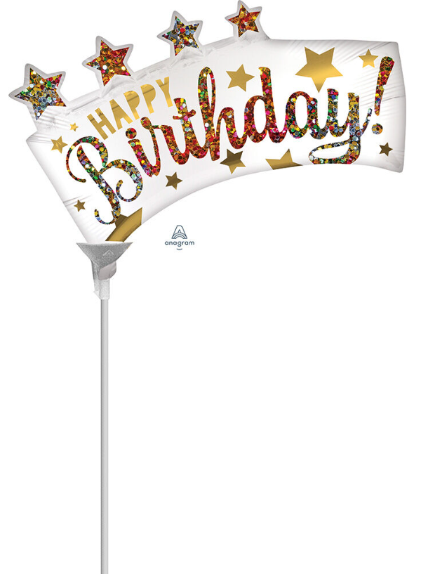 14" Satin Happy Birthday Glitter Banner - Anagram