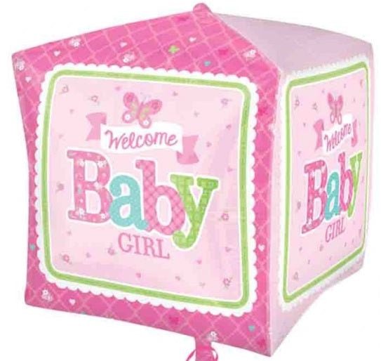 15" Cubez - Welcome Baby Girl Butterfly