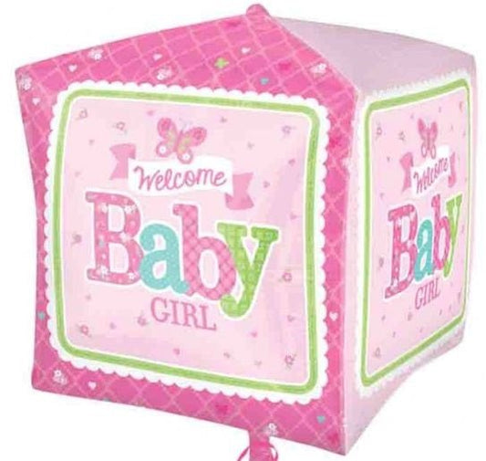 15" Cubez - Welcome Baby Girl Butterfly