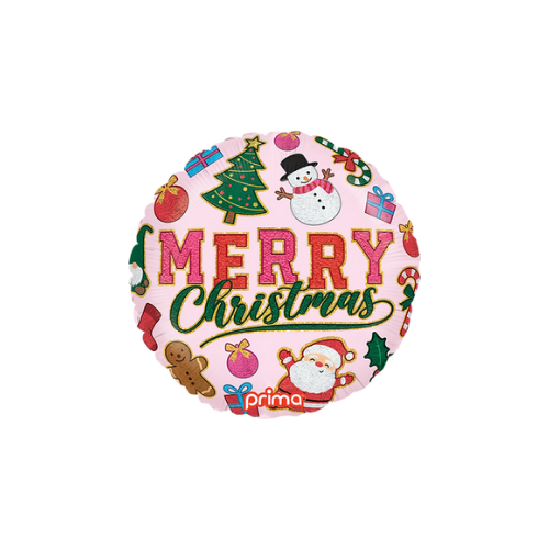 18" Round Merry Christmas Patches