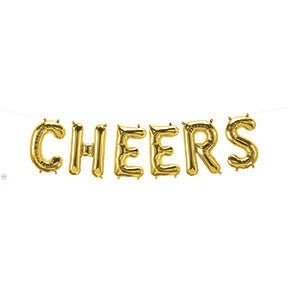16" Balloon Banner - Cheers - Gold