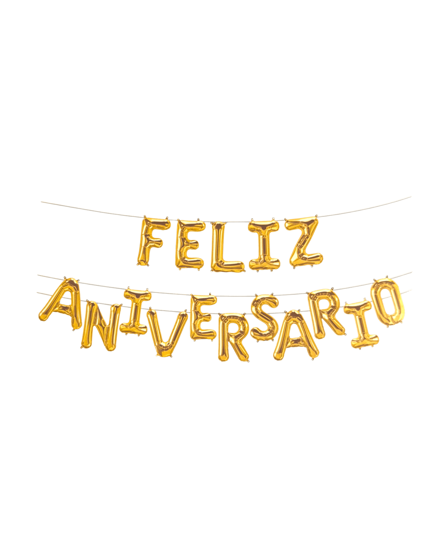 16" Balloon Banner Gold - Feliz Aniversario