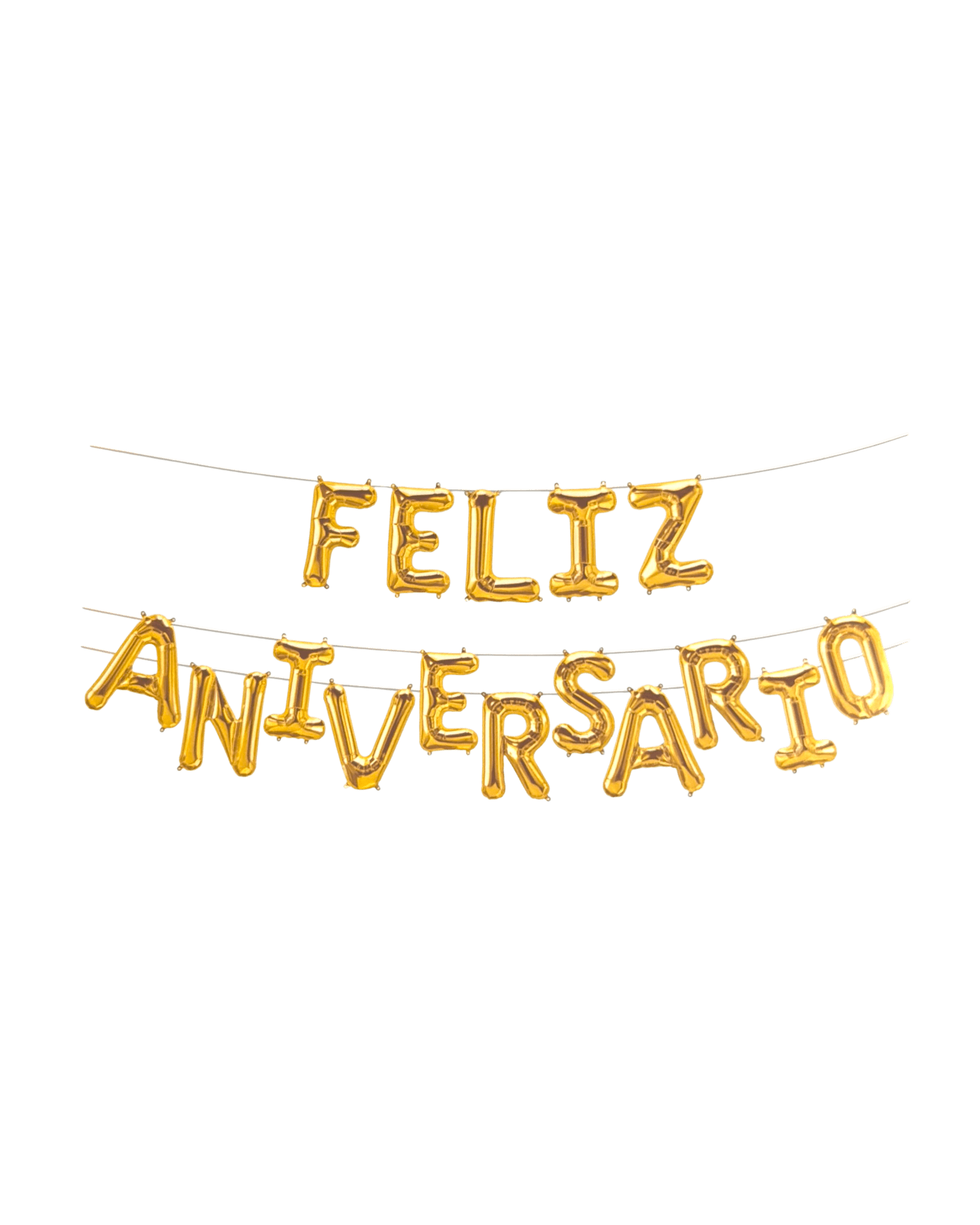 16" Balloon Banner Gold - Feliz Aniversario