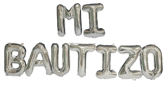 16" Balloon Banner - Mi Bautizo - Silver - Party America