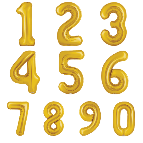 16" Balloon Numbers - Gold (2ct)
