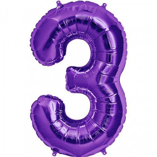 16" Balloon Numbers - Purple - Party America