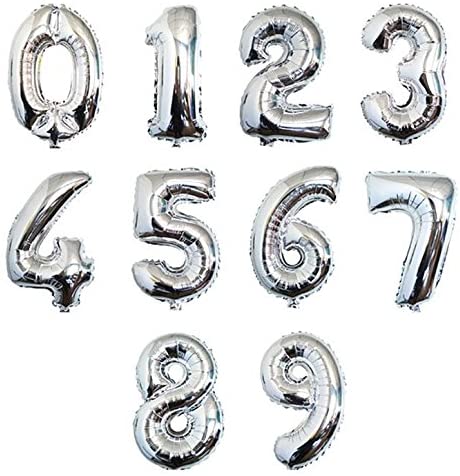 16" Balloon Numbers - Silver - Party America
