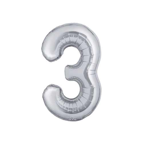 16" Balloon Numbers - Silver (2ct)