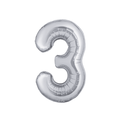16" Balloon Numbers - Silver (2ct)