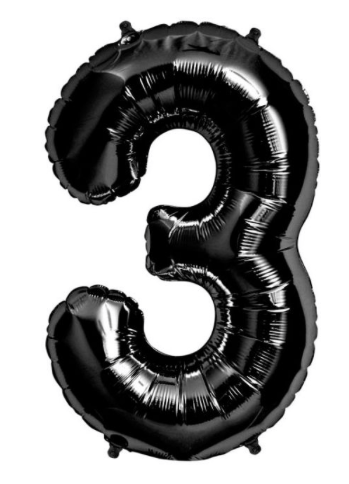 34" Balloon Numbers - Black - Party America