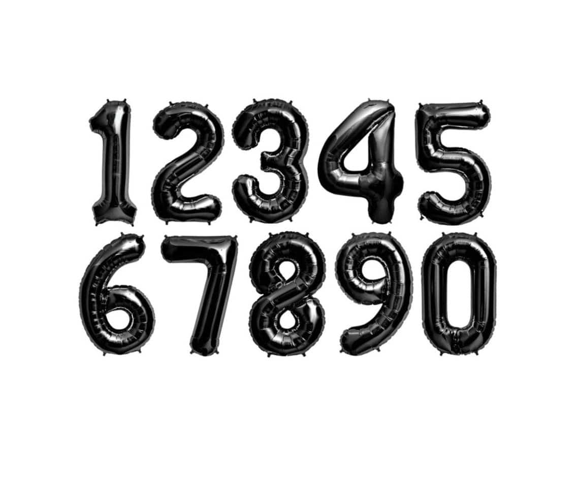 34" Balloon Numbers - Black - Party America