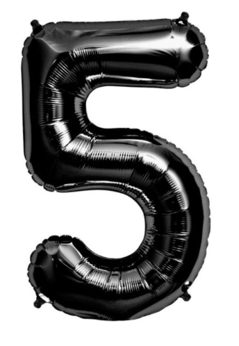 34" Balloon Numbers - Black Conver USA