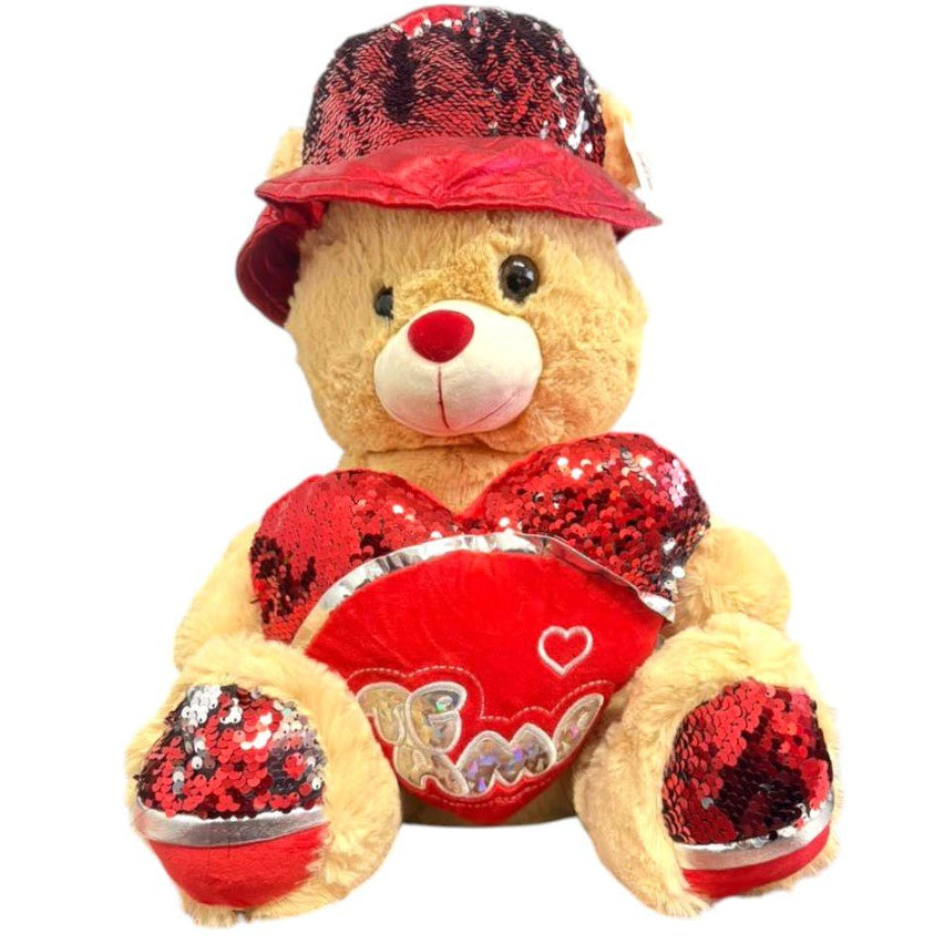 16" Teddy Bear Light Brown & Red - Te Amo