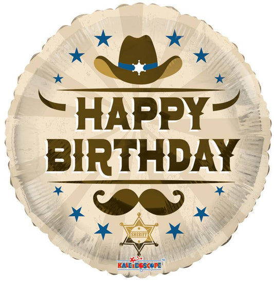 18" Happy Birthday - Cowboy (100ct) - Conver USA