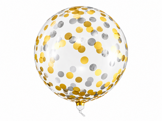 16" Clear Bobo Polka Dots - Gold & Silver