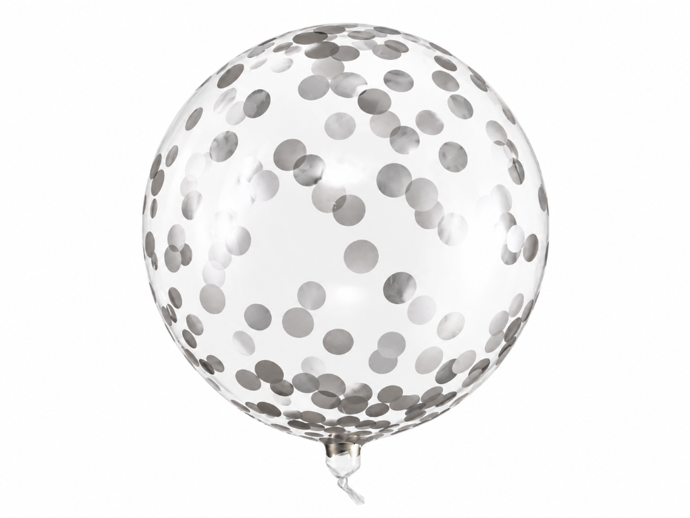 16" Clear Bobo Polka Dots - Silver