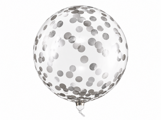 16" Clear Bobo Polka Dots - Silver